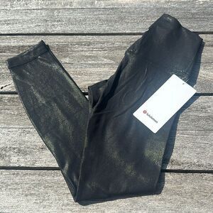 Lululemon Align High-Rise Pant 25" Shine size 2 NWT Radiate‎ Foil Print Black